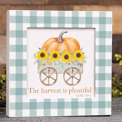 The Harvest Is Plentiful Box Sign - The Fox Decor
