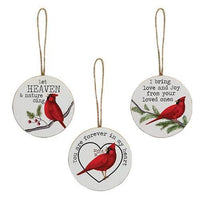 Heaven & Nature Sing Cardinal Ornament 3 Asstd - The Fox Decor