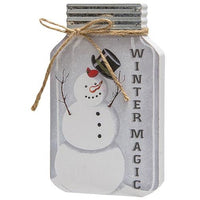 Thumbnail for Winter Magic Snowman Chunky Mason Jar Sitter