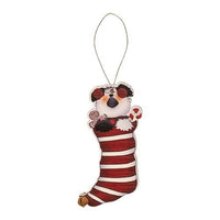 Thumbnail for Puppy Jingle Bell Stocking Ornament 2 Asstd