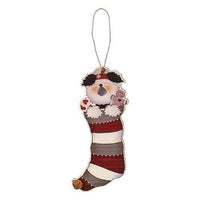 Thumbnail for Puppy Jingle Bell Stocking Ornament 2 Asstd - The Fox Decor