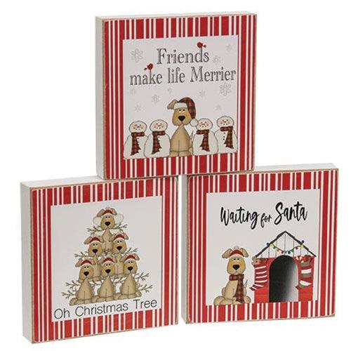 Friends Make Life Merrier Square Block 3 Asstd - The Fox Decor