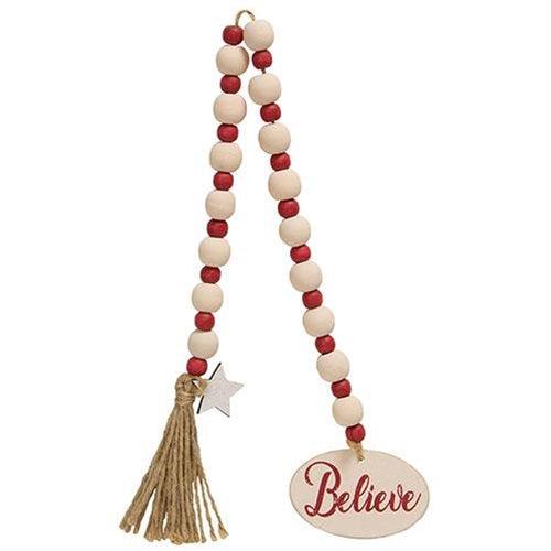 Believe or Joy Beaded Garland 2 Asstd - The Fox Decor