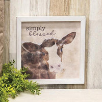 Simply Blessed Calf Framed Portrait - The Fox Decor
