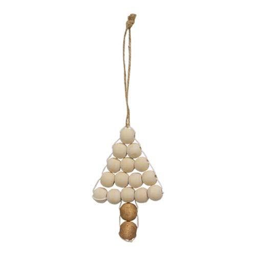 Wooden Beaded Christmas Tree Ornament 2 Asstd