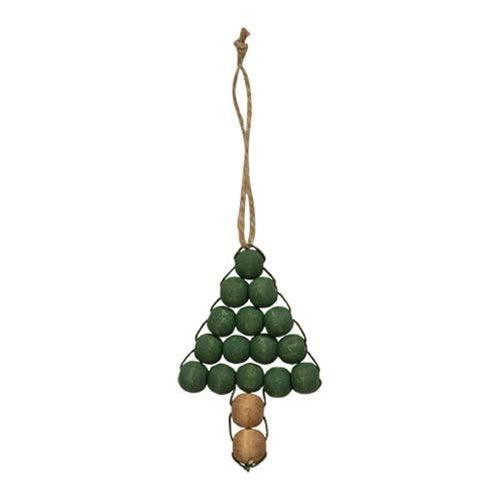 Wooden Beaded Christmas Tree Ornament 2 Asstd - The Fox Decor