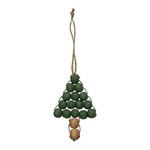 Wooden Beaded Christmas Tree Ornament 2 Asstd