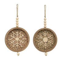Thumbnail for Cheetah Print Snowflake Shadowbox Hanger 2 Asstd - The Fox Decor