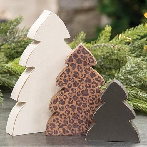 3 Set Fashion Print Chunky Christmas Trees