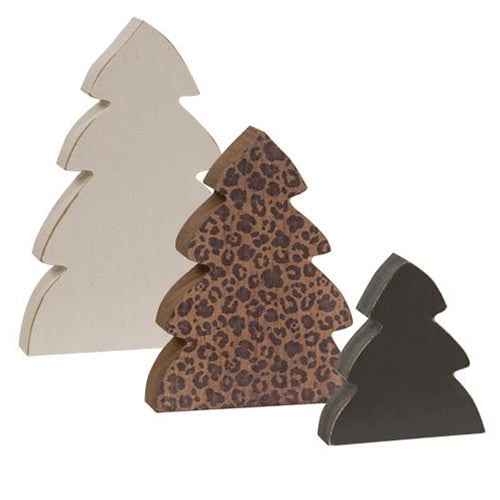 3 Set Fashion Print Chunky Christmas Trees