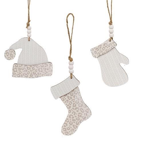 Cheetah Print Winter Clothes Ornament 3 Asstd - The Fox Decor