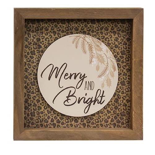 Merry and Bright Cheetah Print Frame