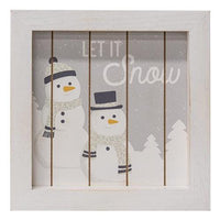 Let It Snow Framed Shiplap Snowman Sign - The Fox Decor