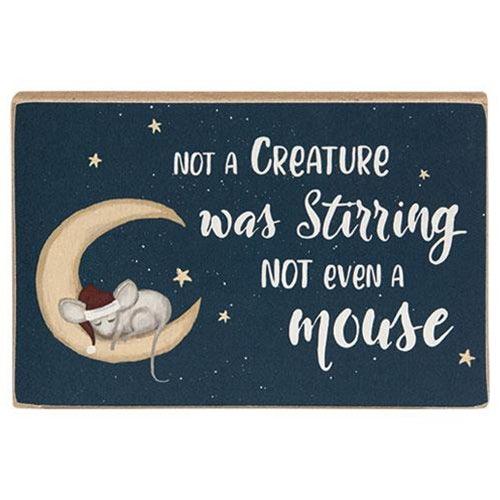 Not A Creature Was Stirring Block - The Fox Decor