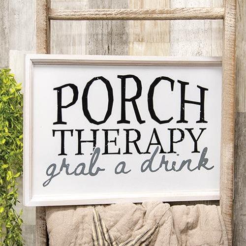 Porch Therapy White Framed Sign - The Fox Decor