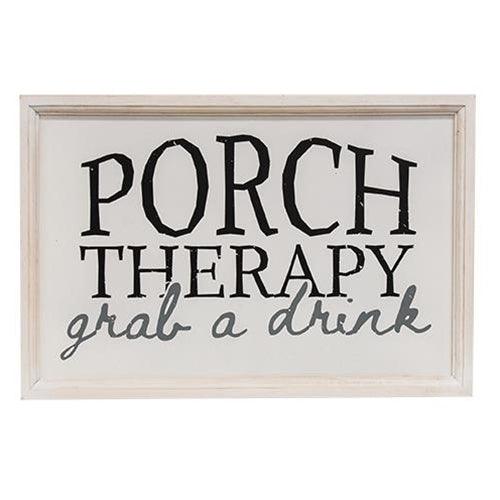 Porch Therapy White Framed Sign - The Fox Decor