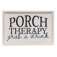 Porch Therapy White Framed Sign - The Fox Decor