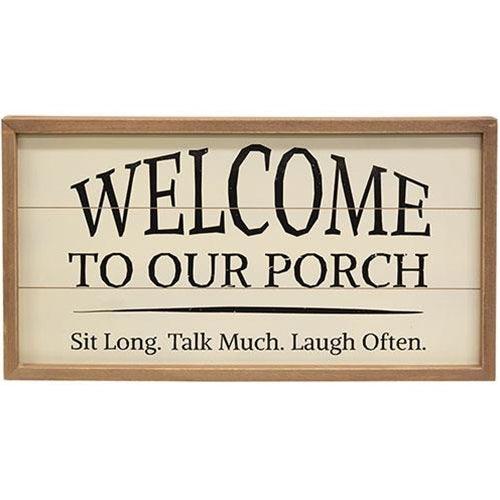 Welcome to Our Porch Framed Shiplap Sign 2 Asstd - The Fox Decor
