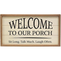 Welcome to Our Porch Framed Shiplap Sign 2 Asstd - The Fox Decor