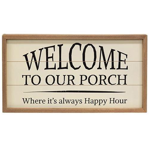 Welcome to Our Porch Framed Shiplap Sign 2 Asstd - The Fox Decor