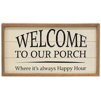 Welcome to Our Porch Framed Shiplap Sign 2 Asstd - The Fox Decor