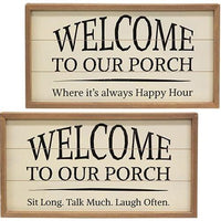 Welcome to Our Porch Framed Shiplap Sign 2 Asstd - The Fox Decor