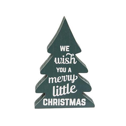 3 Set Holly Jolly Chunky Wooden Trees - The Fox Decor