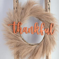 Orange Thankful Hanging Script Sign - The Fox Decor