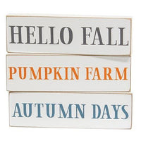 Hello Fall Skinny Block 3 Asstd - The Fox Decor