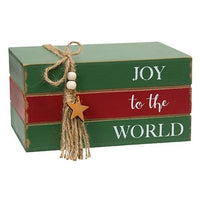 Thumbnail for Joy to the World Wooden Stacked Books