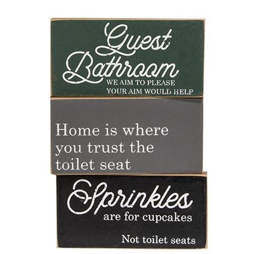 Trust the Toilet Seat Block 3 Asstd - The Fox Decor