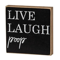 Live Laugh Poop Square Block 3 Asstd - The Fox Decor