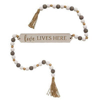Love Lives Here Beaded Banner - The Fox Decor
