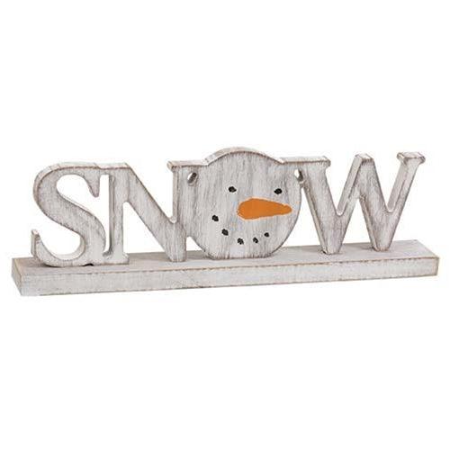 Distressed Snowman Snow on Base - The Fox Decor