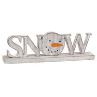 Distressed Snowman Snow on Base - The Fox Decor