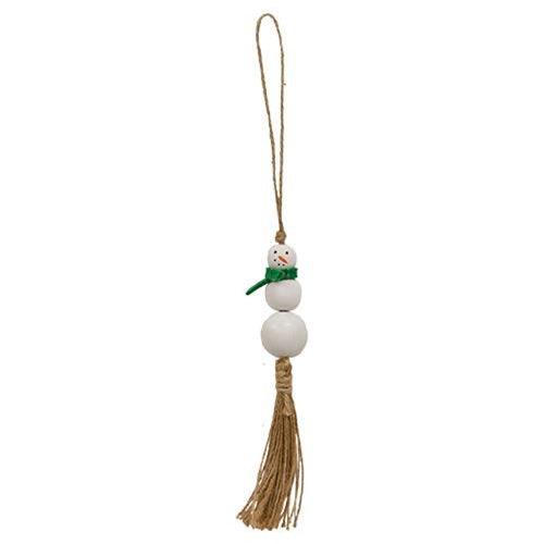 White Bead Snowman Ornament 2 Asstd - The Fox Decor