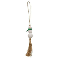 White Bead Snowman Ornament 2 Asstd - The Fox Decor