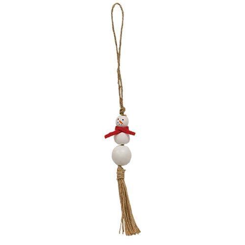 White Bead Snowman Ornament 2 Asstd - The Fox Decor
