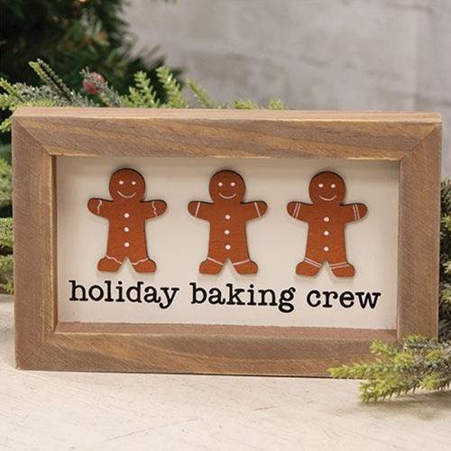 Holiday Baking Crew Gingerbread Men Framed Sign - The Fox Decor