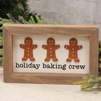 Thumbnail for Holiday Baking Crew Gingerbread Men Framed Sign - The Fox Decor