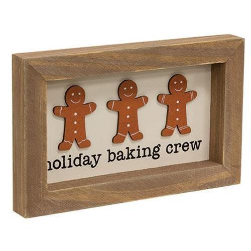 Holiday Baking Crew Gingerbread Men Framed Sign - The Fox Decor