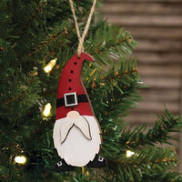 Thumbnail for Wooden Santa Gnome Ornament