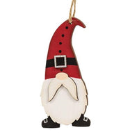 Thumbnail for Wooden Santa Gnome Ornament