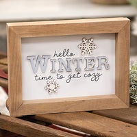 Thumbnail for Time To Get Cozy Framed Snowflake Sign
