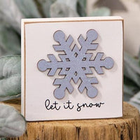 Thumbnail for Let It Snow Snowflake Block - The Fox Decor