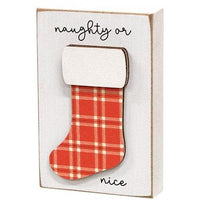 Thumbnail for Naughty Or Nice Stocking Block - The Fox Decor