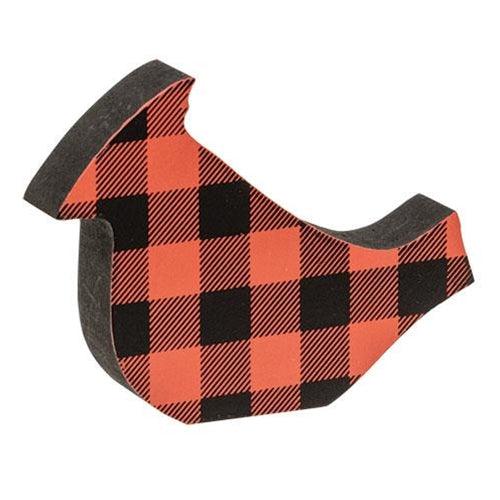Red & Black Buffalo Check Cardinal Sitter - The Fox Decor