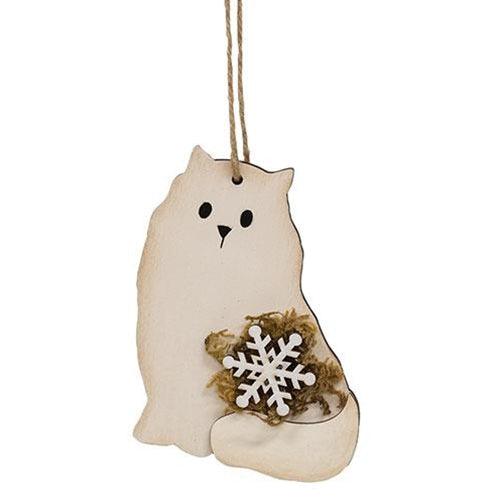 Snowy Snowflake Cat Ornament - The Fox Decor