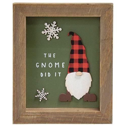 The Gnome Did It Framed Sign - The Fox Decor
