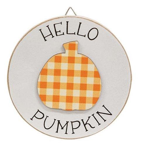 Hello Pumpkin Circle Easel Sign - The Fox Decor